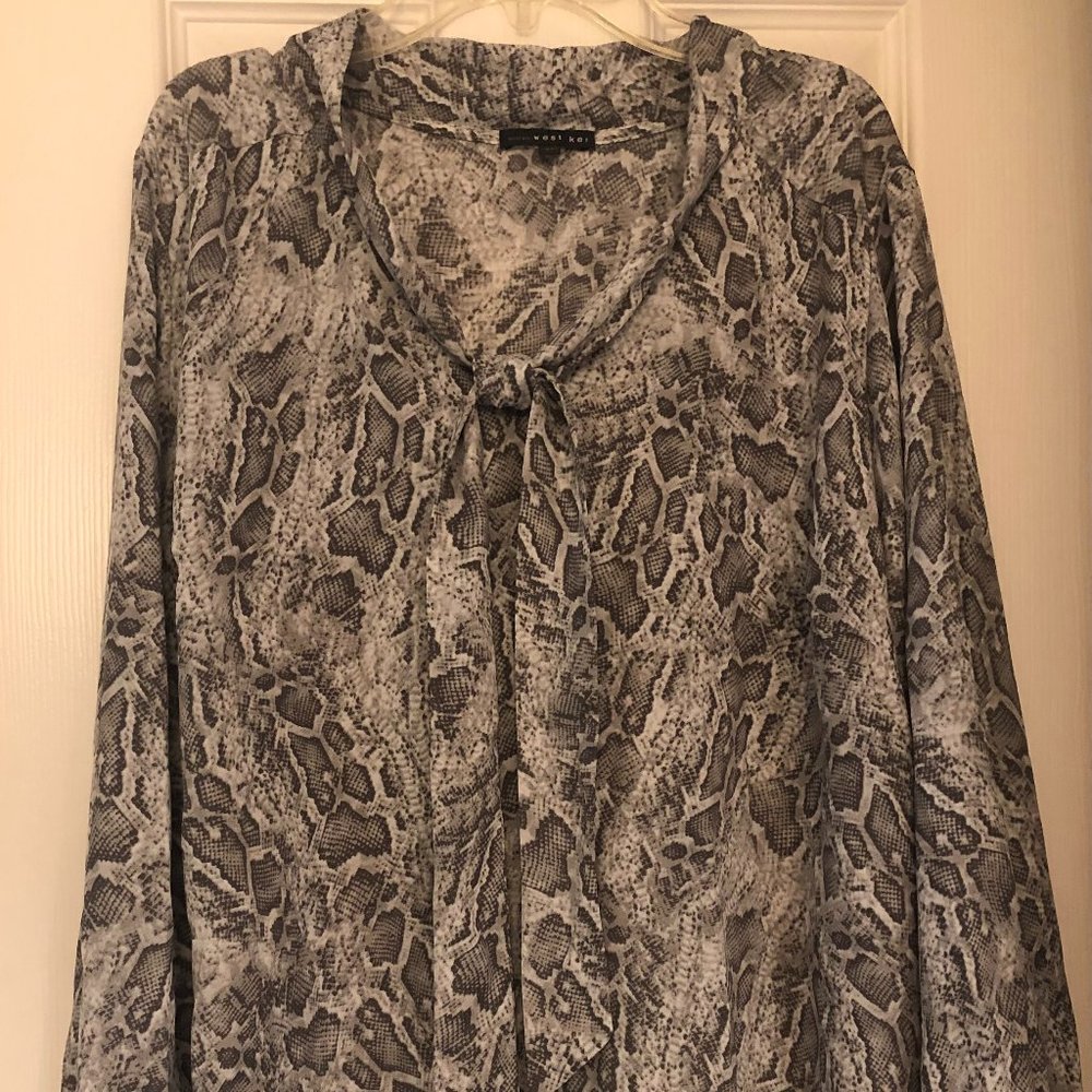 Stitch Fix brand West Kei Brea Tie Neck Blouse 2X 100% polyester